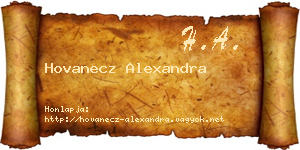 Hovanecz Alexandra névjegykártya